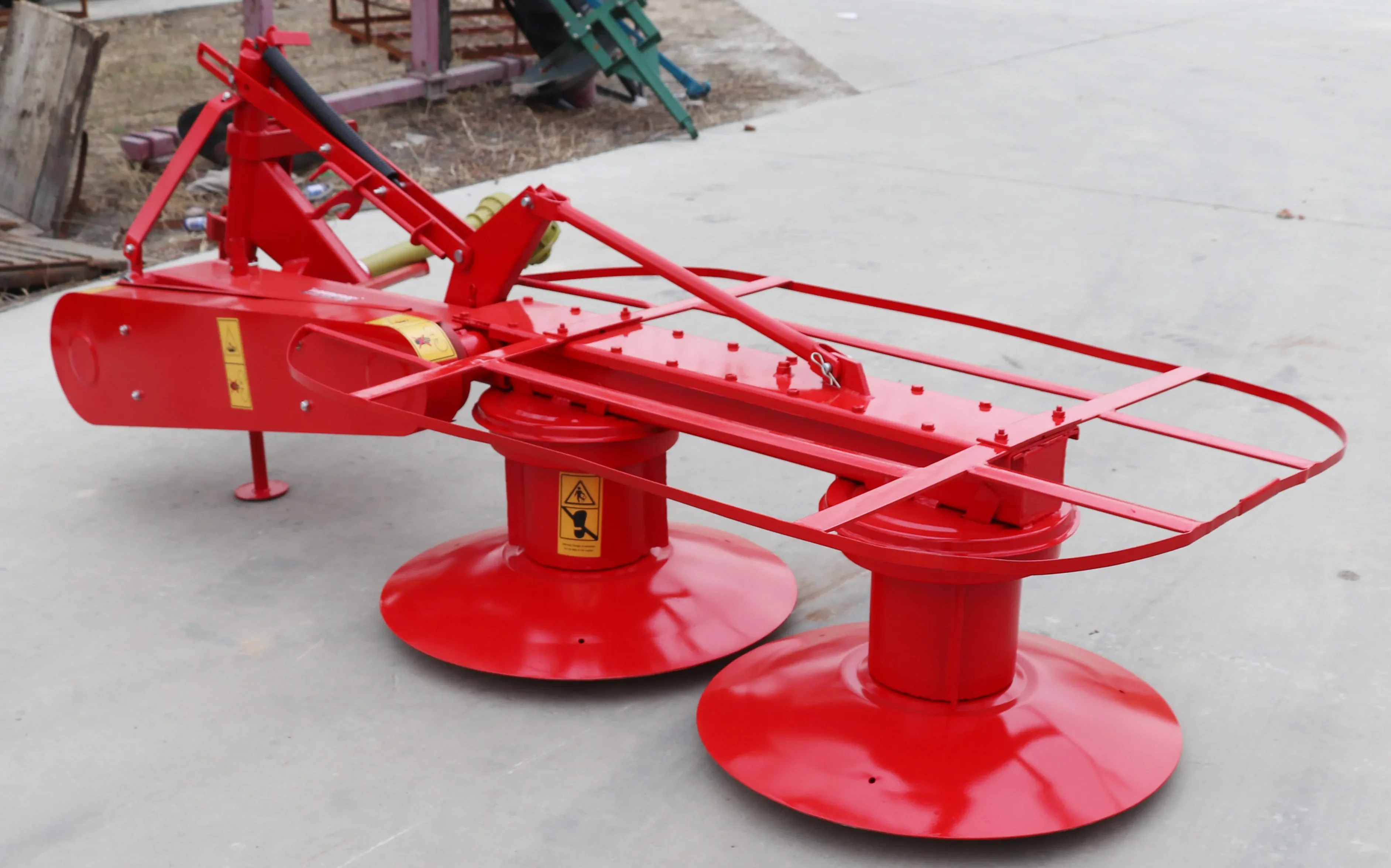 Cosechadora de césped de doble disco Ranch، cortacesped seco y hummedo de paja