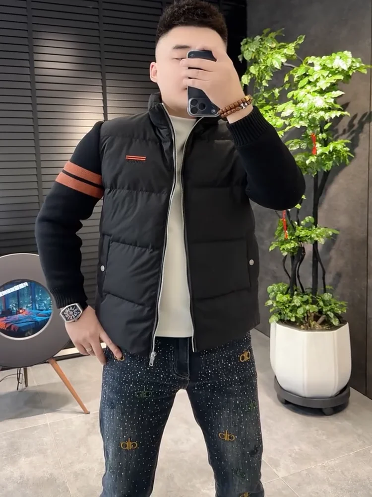 

Sli Men's Knitted Stand Collar down Jaet Outerwear Autumn Winter New Arrival Faionable Versatile Youthful Stand Fit