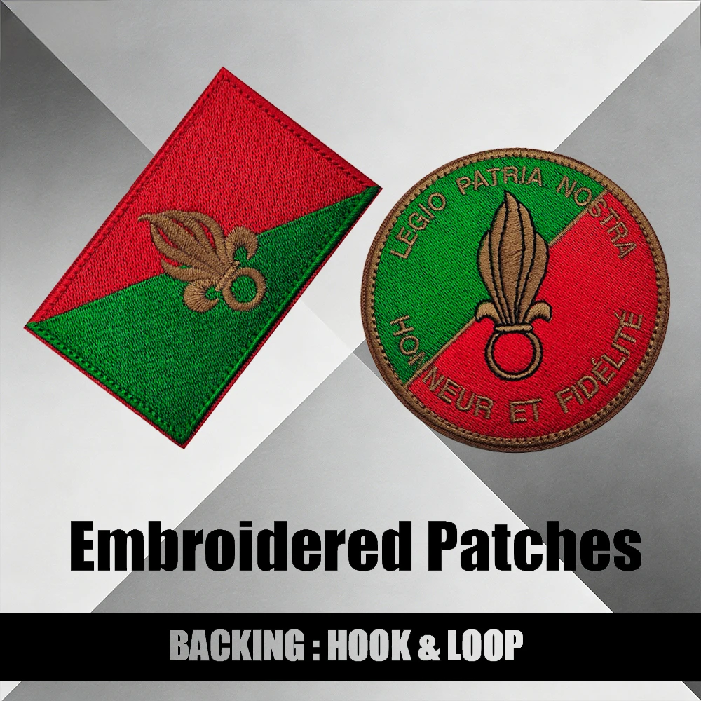 

Тактическая нашивка Французского зарубежного легиона, вышитая тканевая аппликация, пришивная нашивка на плечо для куртки, аксессуар для самостоятельного изготовления
