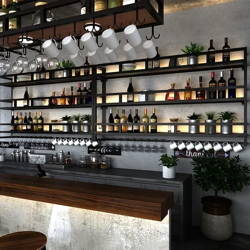 Creativity Cellar Display Wine Cabinets Bar Kitchen Metal Buffet Liquor Wine Racks Wall Mounted Storage Botellero Vino Hotel