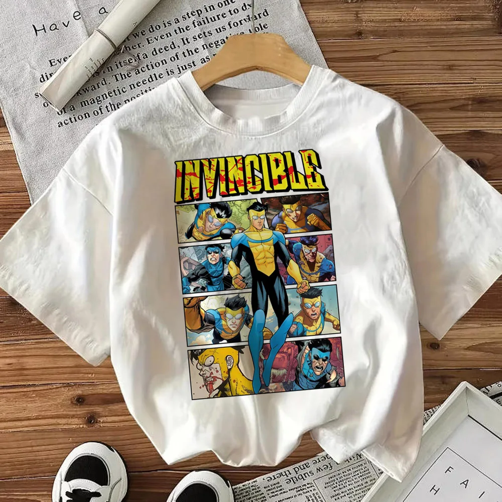 Invincible t-shirt shoujo 80s manga Psychedelic japan top tees clearance sales korean fashion streetwear japanese gyaru