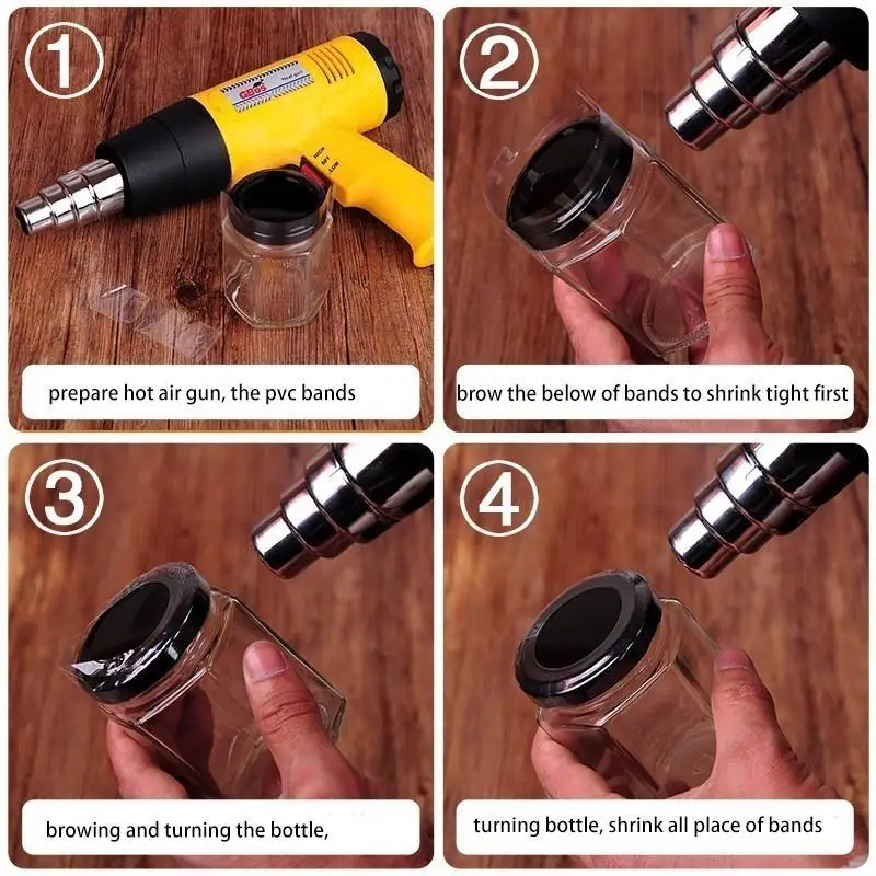 200 قطعة/الوحدة واضح PVC الحرارة يتقلص أنبوب فيلم العصابات ل 5g 10g 15g 20g البلاستيك التجميل زجاجات الجرار وعاء حالة حاويات #6