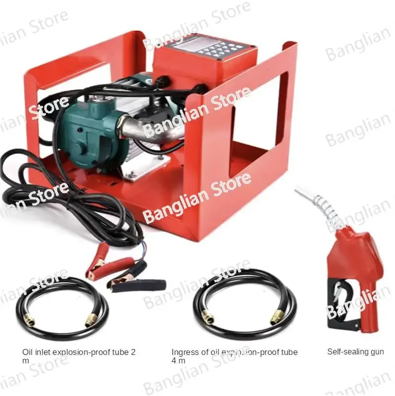 1500W Vehicle-mounted Small Fuel Dispenser 12v24v220V Oil Pump Large Flow Diesel Pump Automatic Electronic Metering Oil Pump