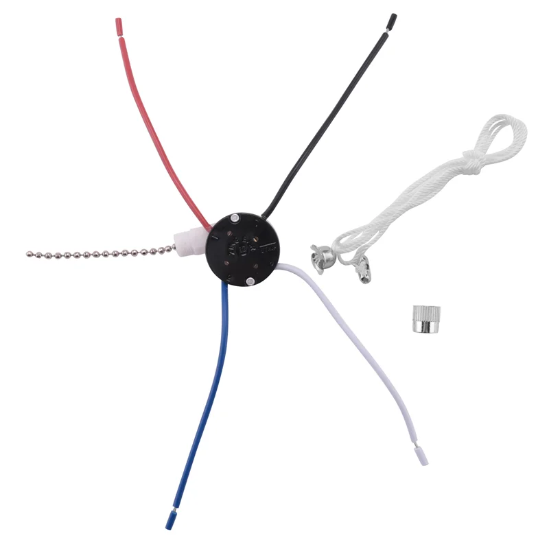 Most-Ceiling Fan Switch Kit 3 Speed 4 Wire, Fan Switch Zipper Speed Control Switch, ZE-208S Pull Wire Switch With Rope