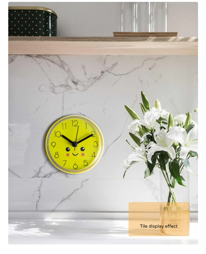 Mini Suction Cup Wall Clock 7cm Waterproof Anti Fog Design for Bathroom Kitchen Toilet Office Small Quartz Table Clock Decora view 5