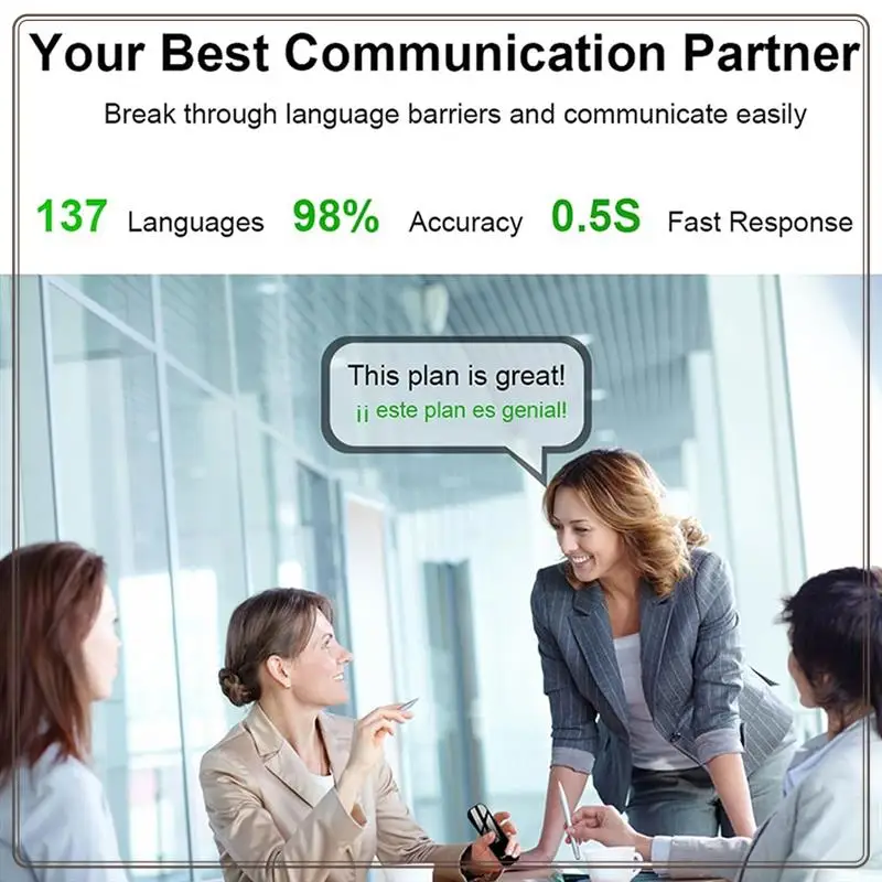 Надежное устройство языкового переводчика T10 Двусторонний перевод в реальном времени с переводчиком на 130 языков для путешествий, изучения бизнеса