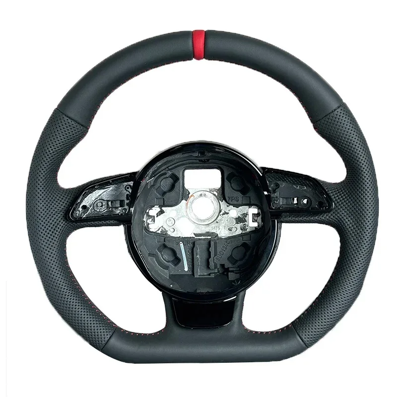 Conjunto de campaña para volante de fondo plano, totalmente perforado, para Audi A3, A4, A5, S4, S5, Q3, Q5, Q7