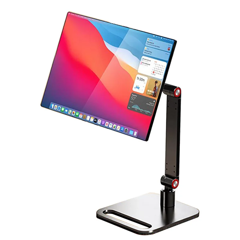 New Portable Monitor Stand Aluminum Alloy Stable Sturdy No Punch Rotatable Foldable for 16 Inch Desktop Monitor Base