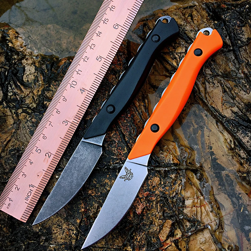 Fixed Blade BM Knives Straight Survival hunting knives Tactical Camping Tool Fiber Grips