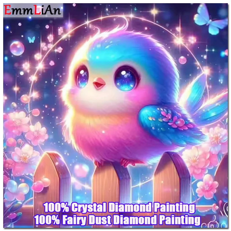 

Новинка 2025 года, полностью кристаллическая Алмазная мозаика, животное, птица, картина, мультяшная фея, пыль, дрель, алмазная вышивка, стразы, домашний декор
