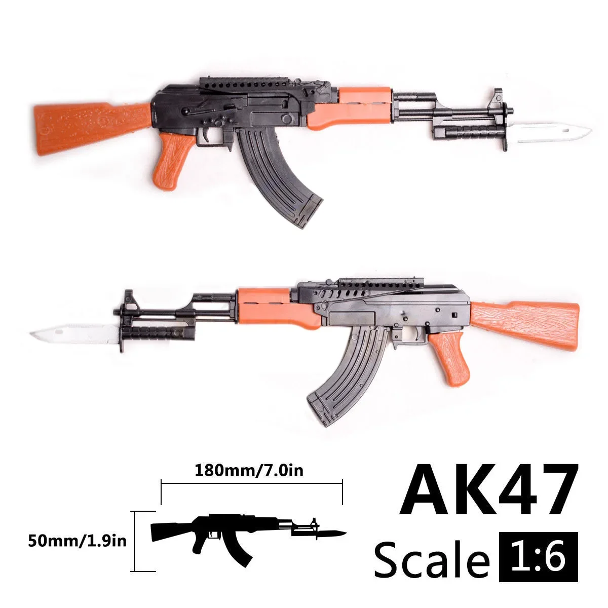 1/6th Mini Puzzle AK47 Rifle Toy Plastic Gun Model Assembly Building Bricks Gun Soldier Weapon for 12 Inch Action Figures