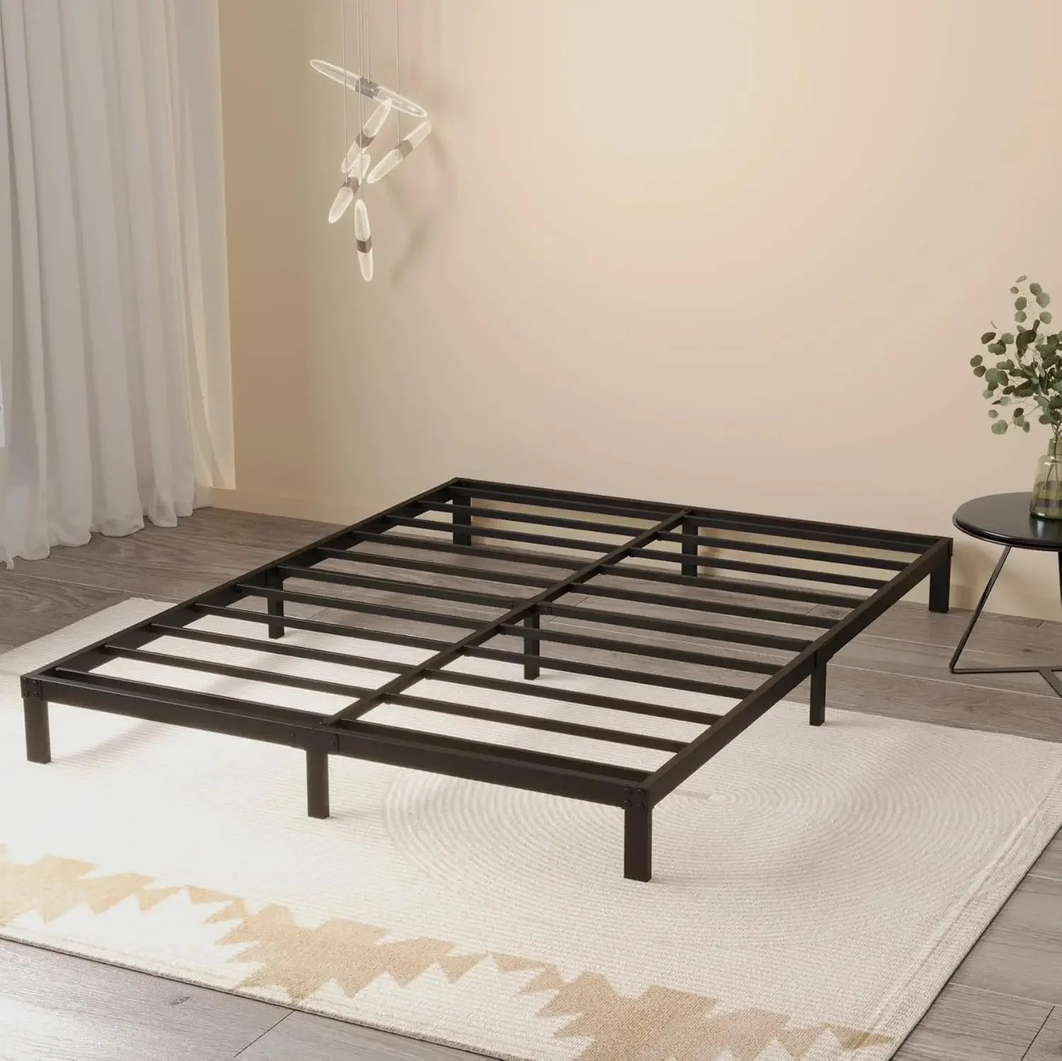

8 Inch Cal King Bed Frame No Box Spring Needed, Heavy Duty California King Metal Platform Support Upto 3000 lbs with Steel