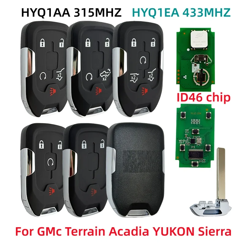 

HYQ1AA/HYQ1EA 315/433 МГц ID46 чип умный дистанционный ключ для GMC Terrain Acadia YUKON Sierra 2015-2020 для Chevrolet Tahoe 3/4/5/6BNT