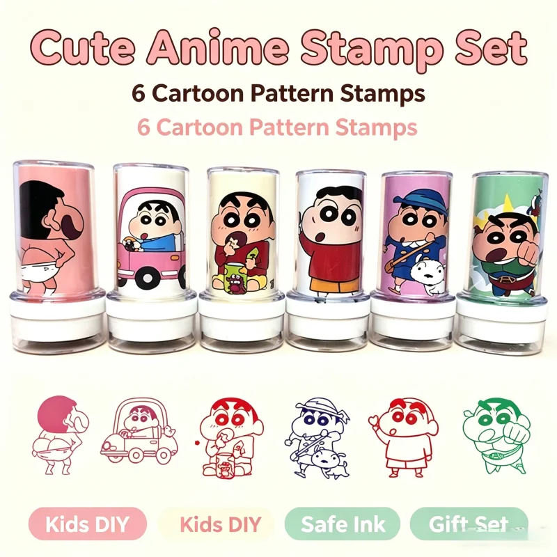 Niedliches Crayon Shin-chan Stempelspielzeug - Farbstempel mit Abdeckung