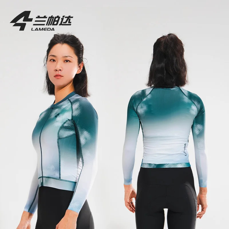

LAMEDA Women's Cycling Long Sleeve Shirt Lightweight Sweat-Wicking UV Protection Slim Fit Comfortable YKK Zipper for Bicycle
