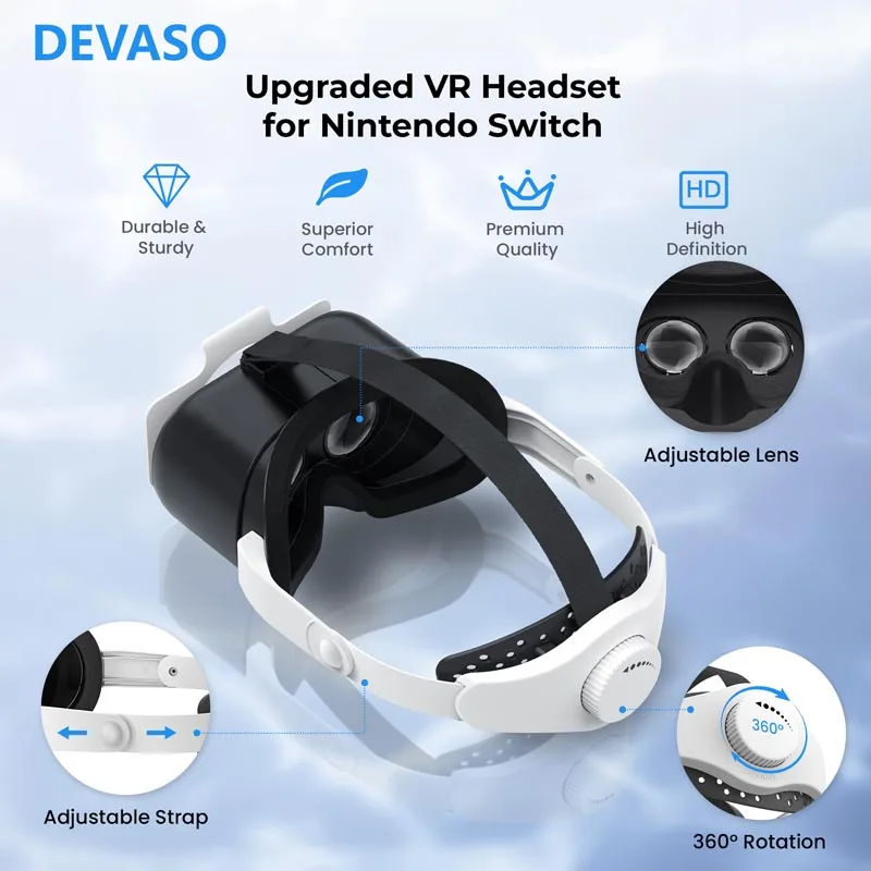 Upgraded VR Headset for Switch OLED/Nintendo Switch Accessories 3D VR Glasses Switch VR Labo Goggles W Adjustable Headset