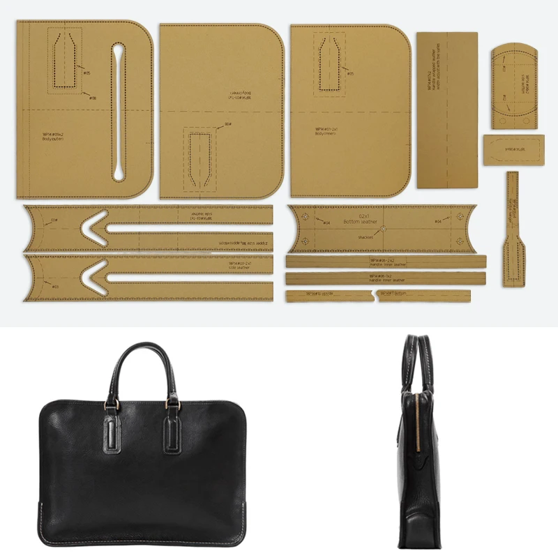 YOMDID 14PCS Handmade Leather Tools Handbag Kraft Paper Template DIY Briefcase Making Leather Plate Mold Leathercraft Accessory