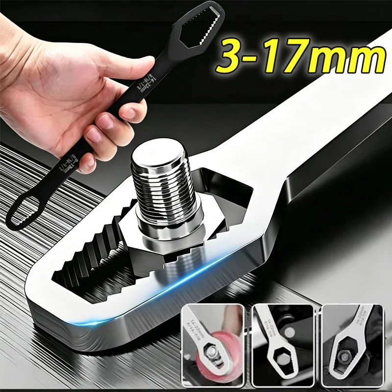

3-17mm Universal Torx Wrench Self-tightening Adjustable Glasses Wrench Board for Factory Hand Tools Spanner Bicycle Repair New