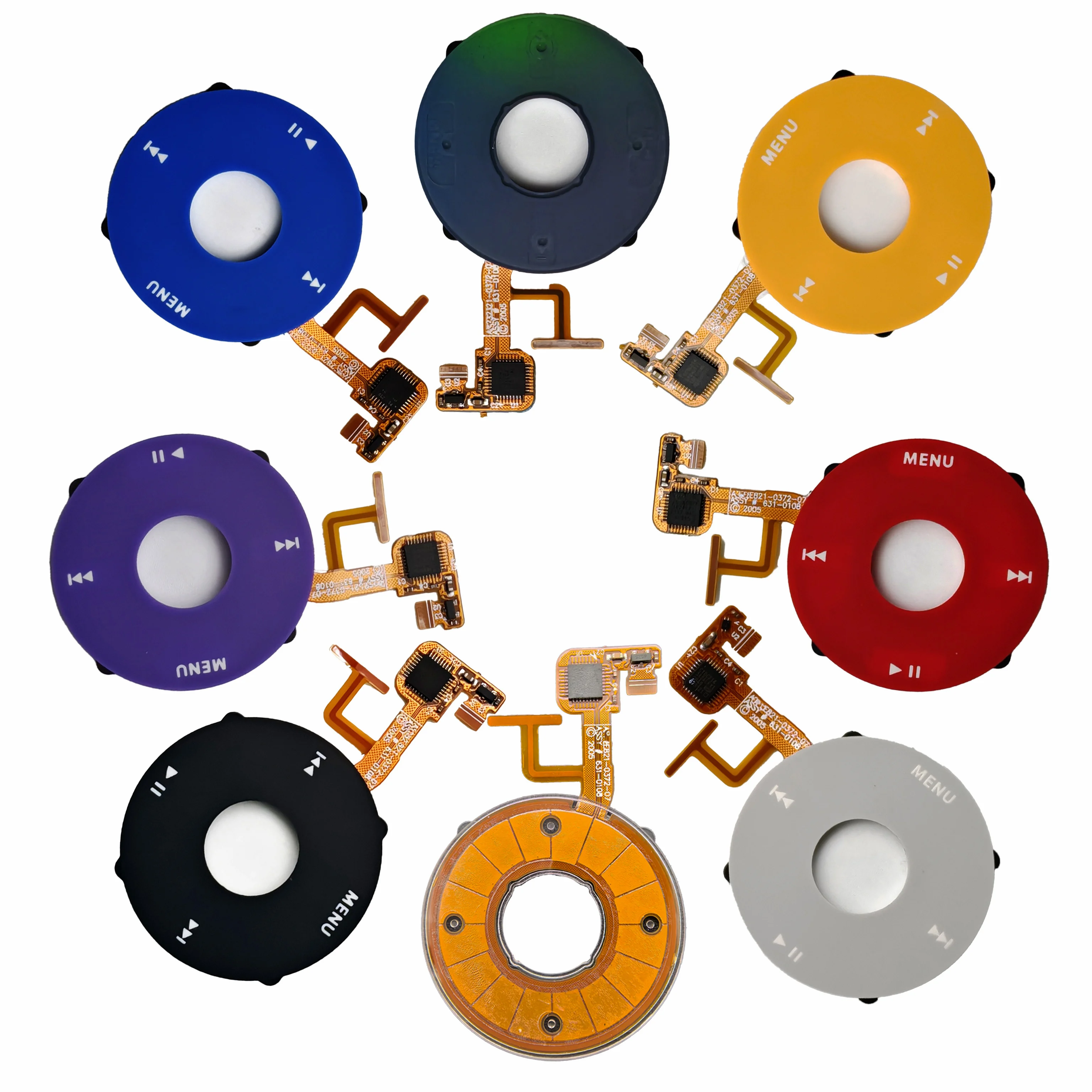 iPod Video Clickwheel A1136 Replacement for 5th 5.5 Gen Multi-Color Options Red/Black/White/Yellow/Purple/Blue/Transparent Clear