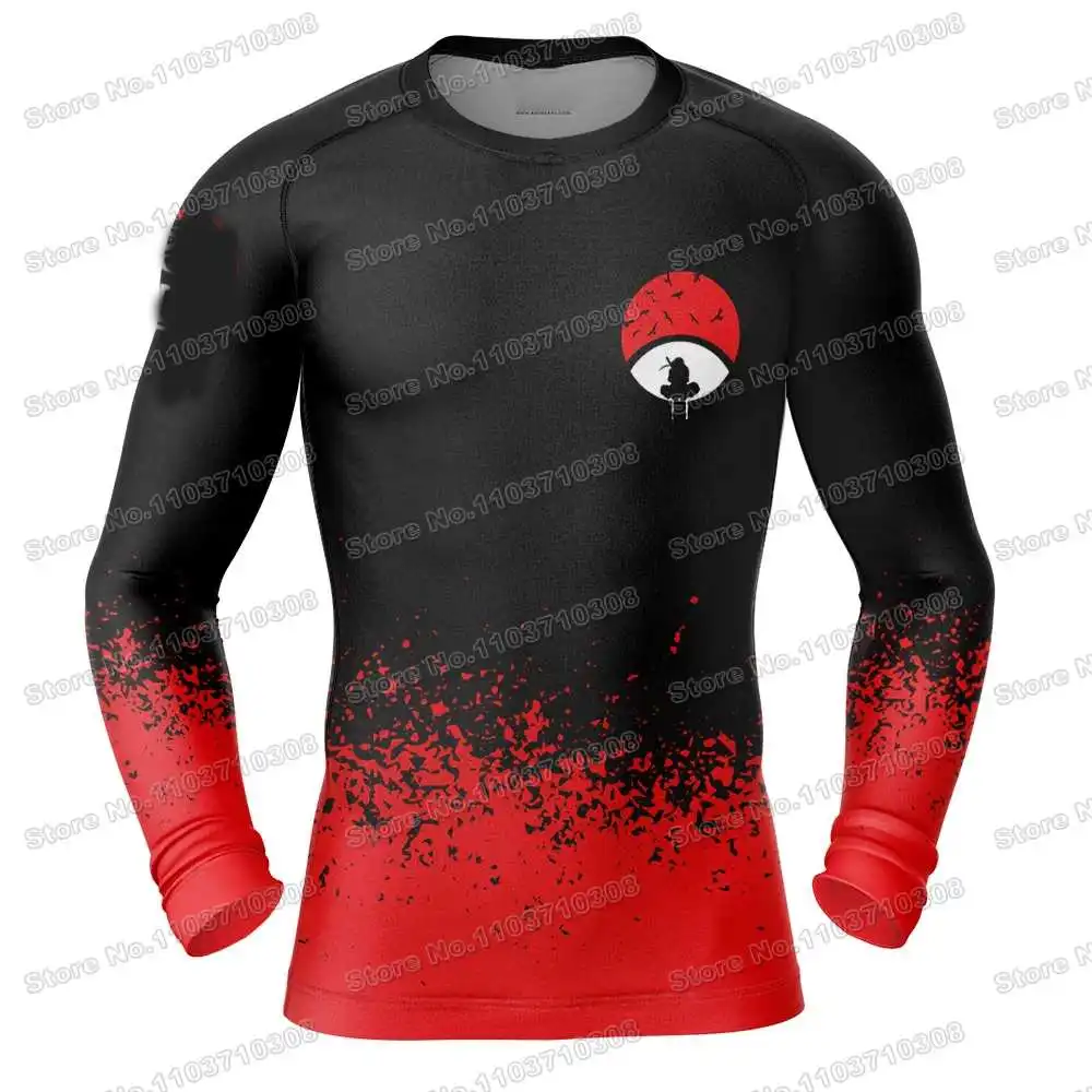 Organizzazione Akatsuki Manica lunga Anime Maglia da surf Costumi da bagno da spiaggia Pantaloncini da palestra per immersioni MMA BJJ Uomo Jiu Jitsu Set fitness