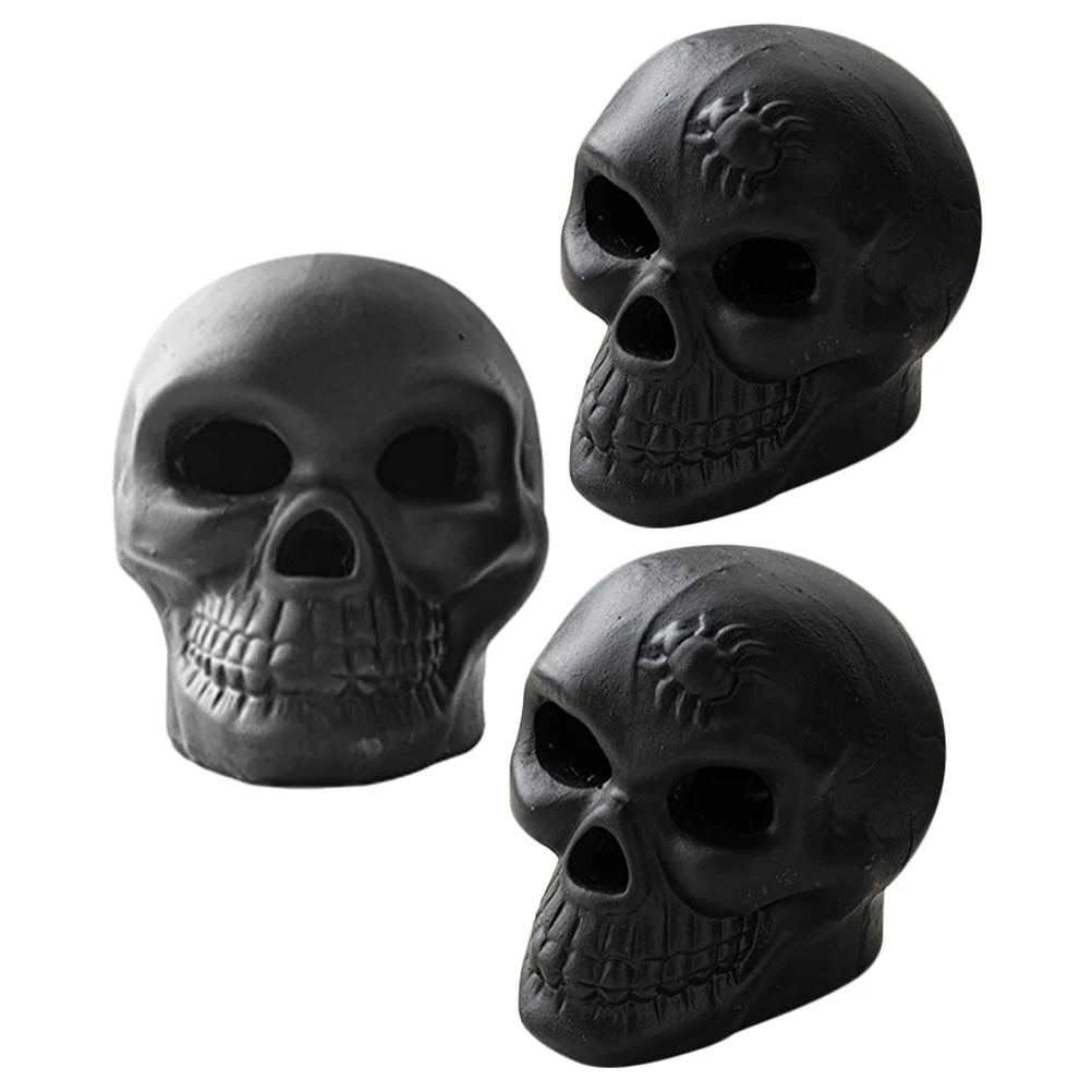 

3Pcs Skull Decor Realistic Exquisite Small Skull Head Halloween Haunted House Party Decoration Skulls Decor Halloween Decoration