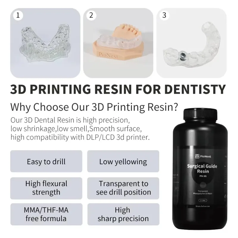 Lab 365nm 385nm 405nm Uv Resin Light for Resin Curing Lab Grade Surgical Guide Clear Polyethylene 3d Resin 1000g