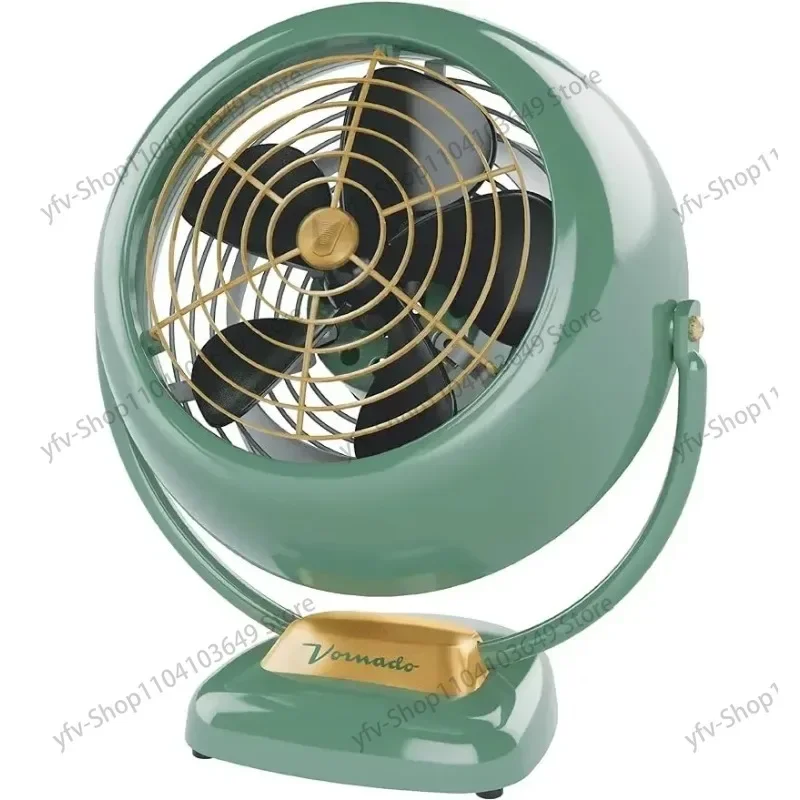 Vintage Air Circulation Fan, Metal Construction, Adjustable Airflow, Green, 3 Speeds