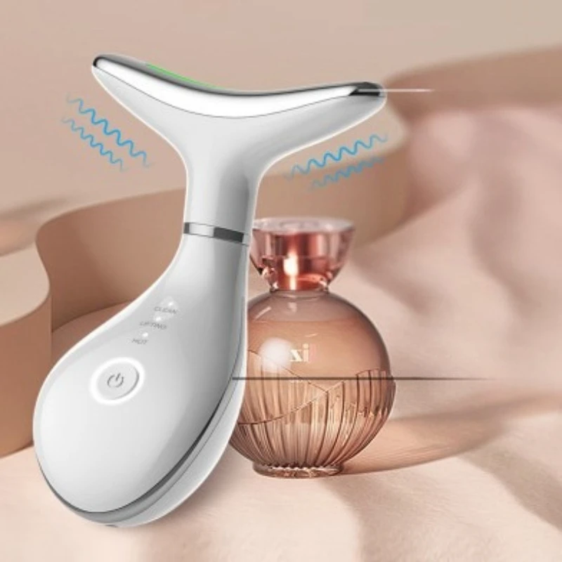 Microcurrent EMS Neck & Facial Massager,7-Color Light Therapy&Constant Heat Infusion,Durable Long-Lasting Beauty Device for Home view 4
