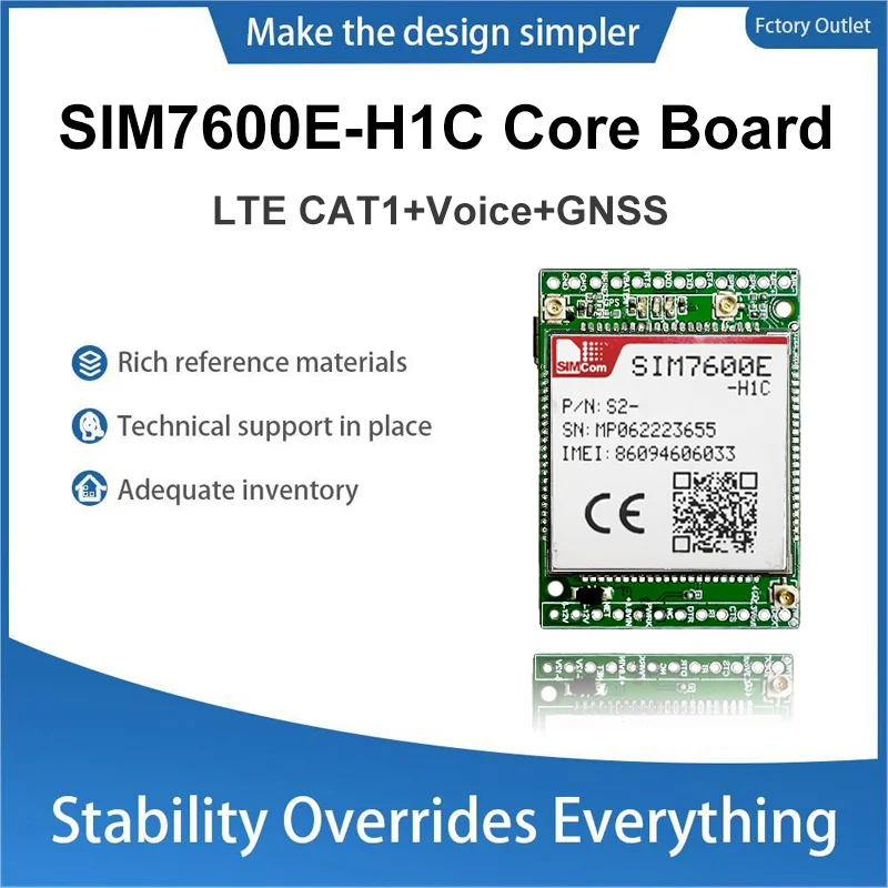 SIMcom-SIM7600E-H1C LTE CAT4 Core board breakout kit, TE-A, 1 piezas