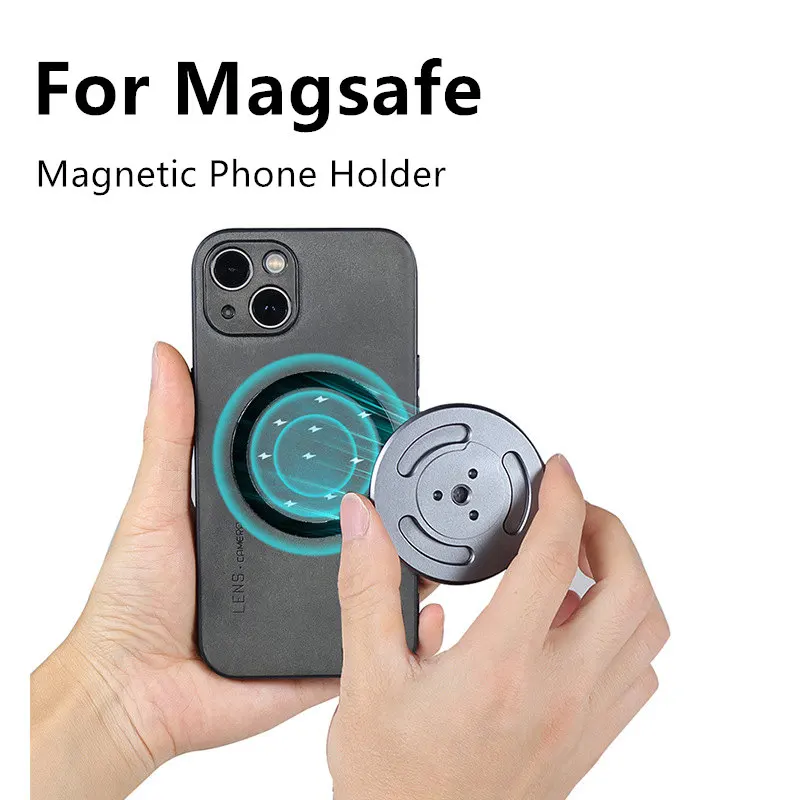 

2024 New Magnetic Phone Holder with 1/4 ARRI Hole Phone Tripod Mount for Magsafe iPhone 15 14 13 12 Series Android Phone