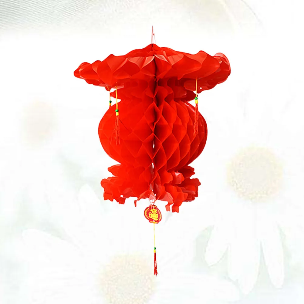 

10 Pcs Red Lanterns Durable Felt Easy Assemble Disassemble Reusable Rainproof Sun Protection Chinese New Year Spring Festival