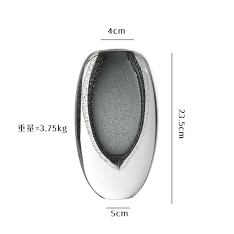 Imagem -05 - Europeu-estilo Simples Mão-soprado Grosso-fundo Cinza Bolha Vaso de Vidro Sala de Estar Escritório Conjunto de Flores de Alta Qualidade