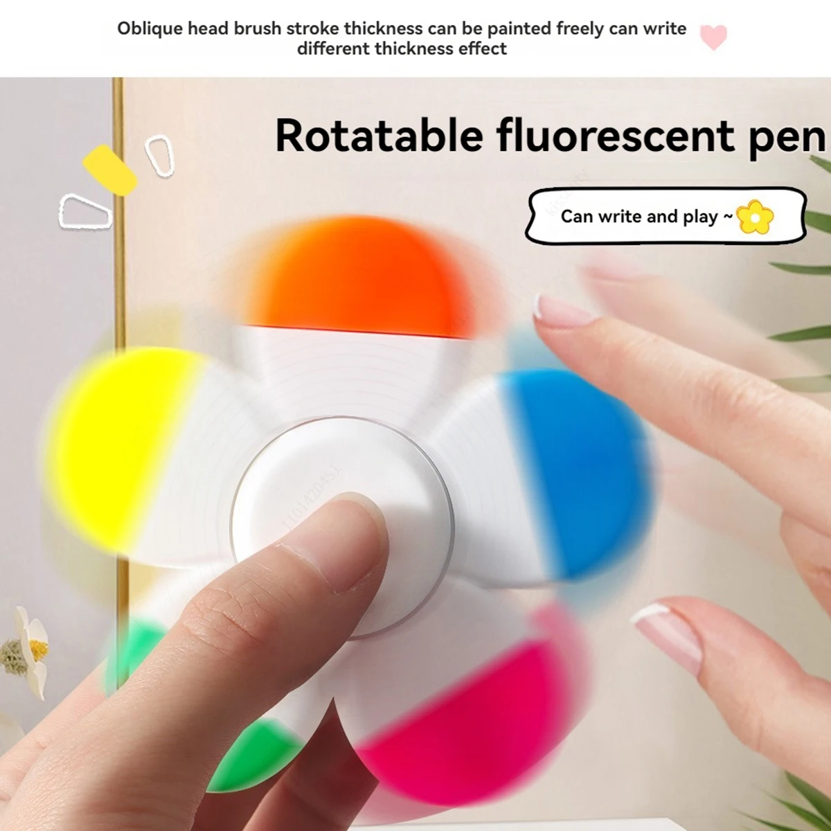 Multifunctional Cute Mini Rotary Highlighters 5 Colors,No Bleed Dry Fast Easy to Hold,for Journal Planner School Office Supplies