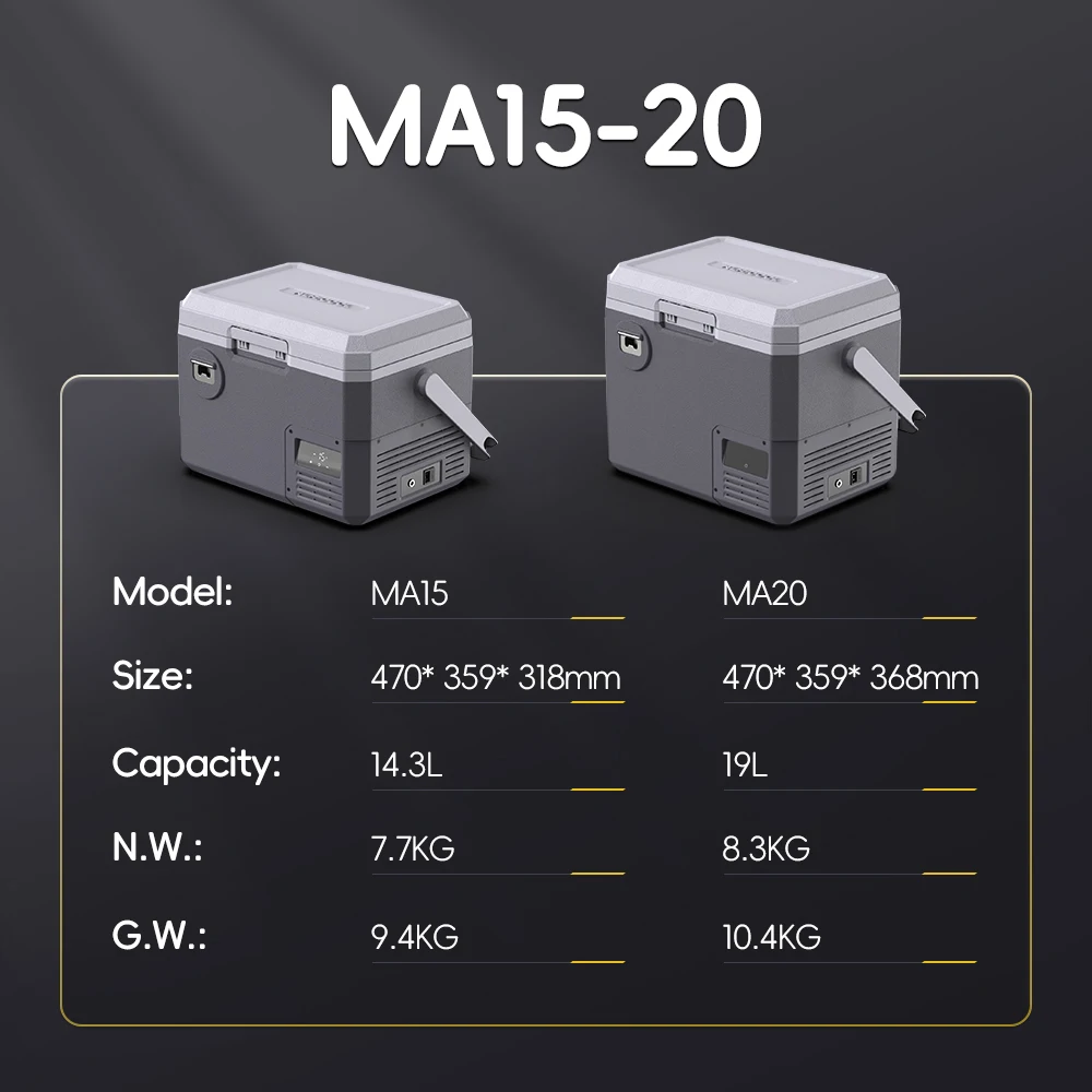 MA20 Alpicool compressor mini Fridge Freezer electric cooler Portable refrigerator car home dual use AC 100-240V DC 12V 24V