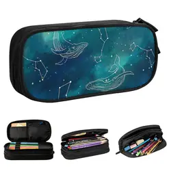 Galaxy Whale Stars Night Sky astucci matite Space Fantasy Pencilcases portapenne per bambini grandi sacchetti di matita di stoccaggio cancelleria scolastica