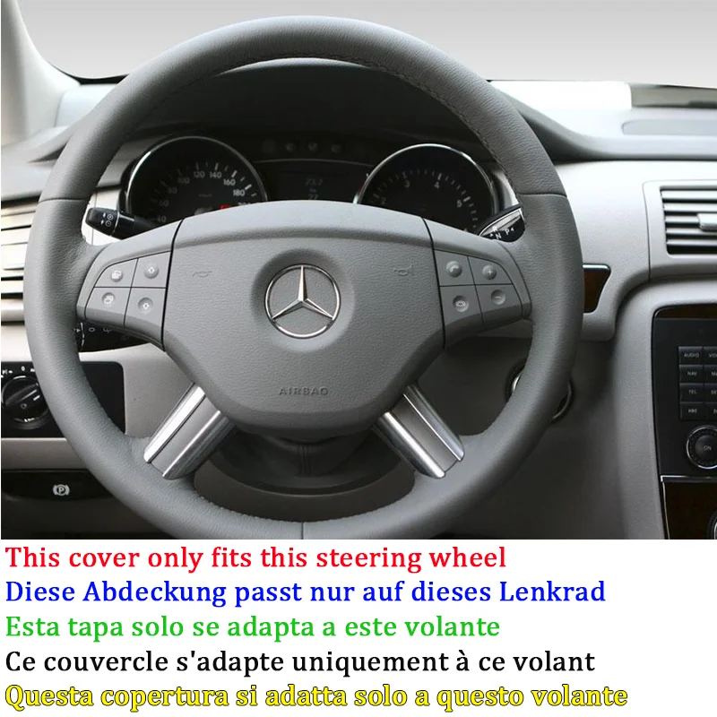 Custom Car Steering Wheel Braid Cover Black Leather 100% Fit For Mercedes Benz W164 M-Class ML350 ML500 X164 GL-Class GL4