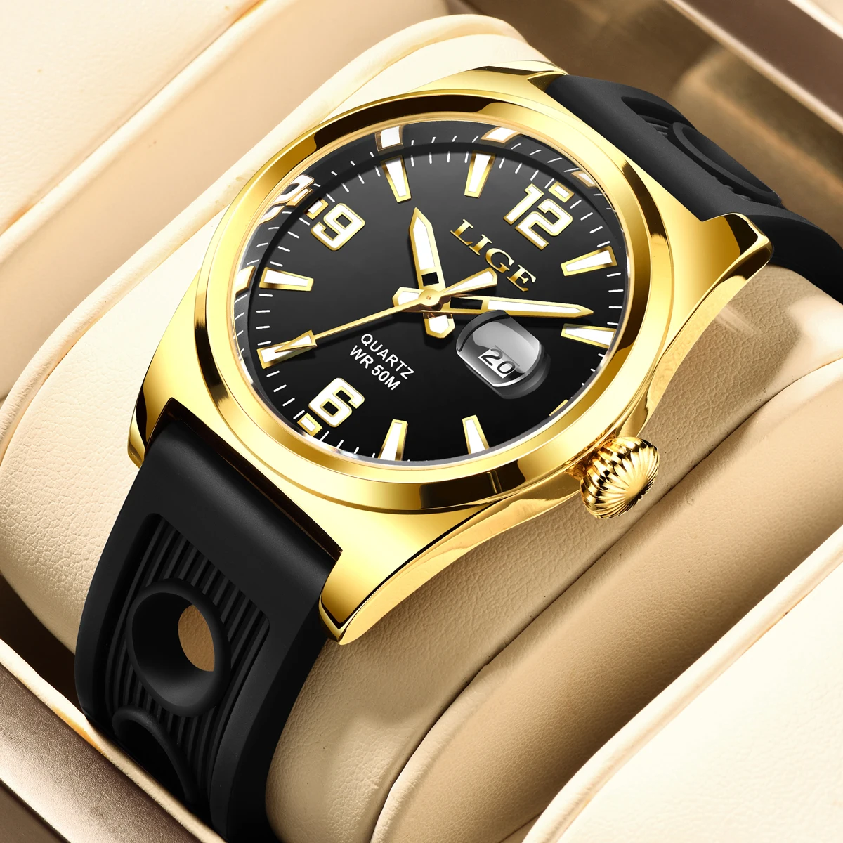 LIGE Men's Luxury fashion watches quartz watches square watches watches simple leisure watches Men's Sports Watches Male Relojs