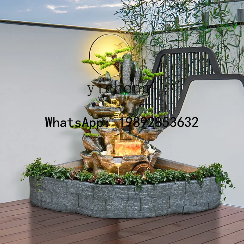 H5  courtyard ecological fish pond high mountains and flowing water Chinese fish tank landscape floor ornament outdoor