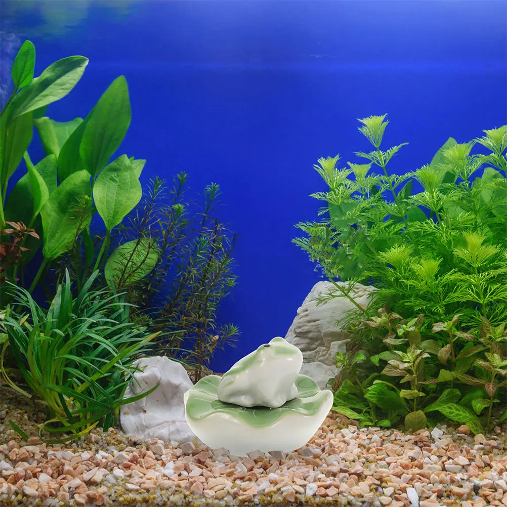 

2Sets Floating Ceramic Tea Pets Frog Sculptures Aquarium Decorative Animals Fish Tank Ornaments Landscape Accessories