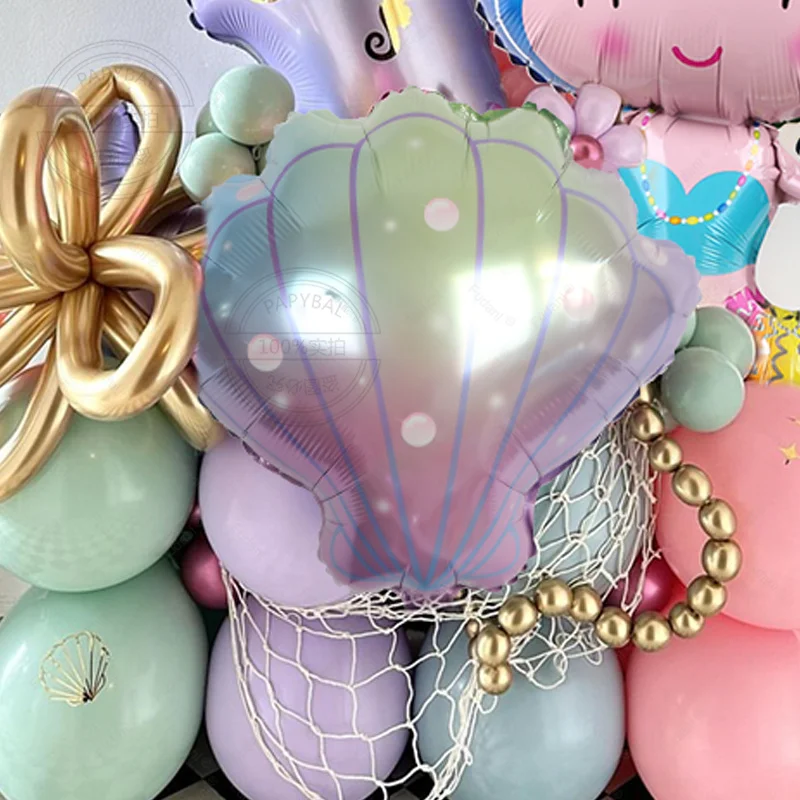 59pcs Cartoon mermaid-themed party balloons Macaron latex balloon kit Girl Child Birthday Party Baby shower decoration supplies