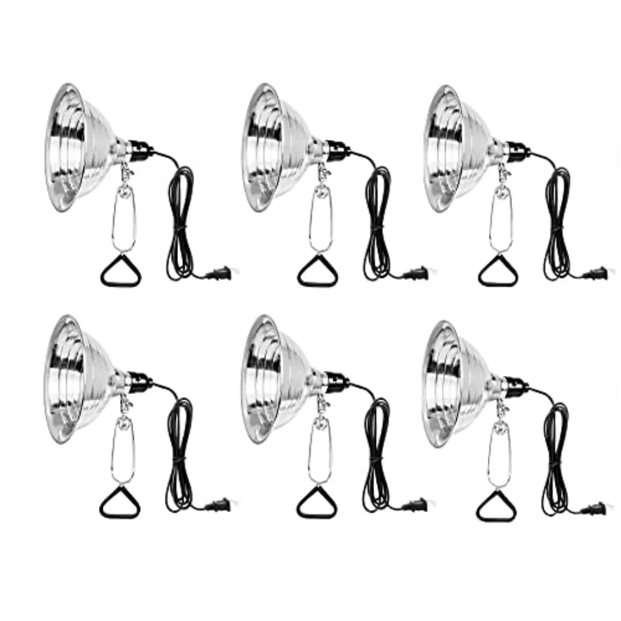 

Clamp Lamp Light 150 Watt with Aluminum Reflector no Bulb Included 6 Feet Cord 6 Pack