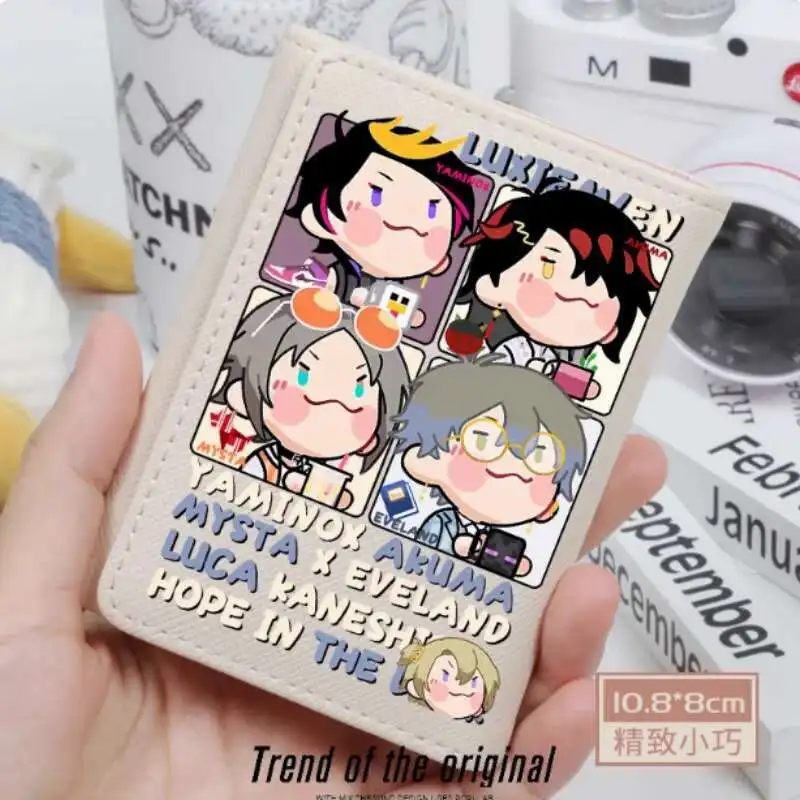 Anime Luxiem Vox Luca Ike Shu Mysta cartera de moda PU monedero tarjeta moneda cerrojo dinero bolsa Cosplay regalo B2301 Anime