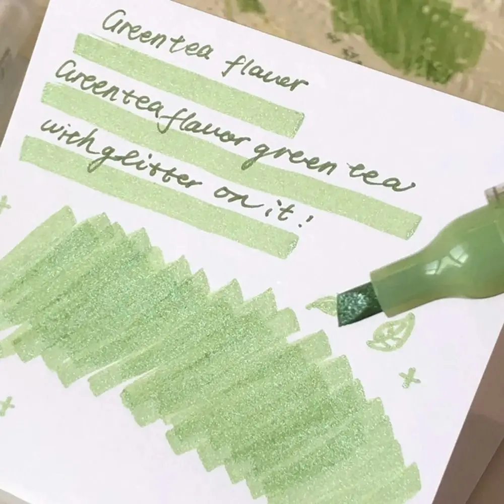 4 Stück hochwertige farbige Glitzer-Textmarker zum Markieren wichtiger Punkte, DIY-Kunst, fluoreszierender Stift, Farbmarker, Schul- und Bürobedarf – Detail 11