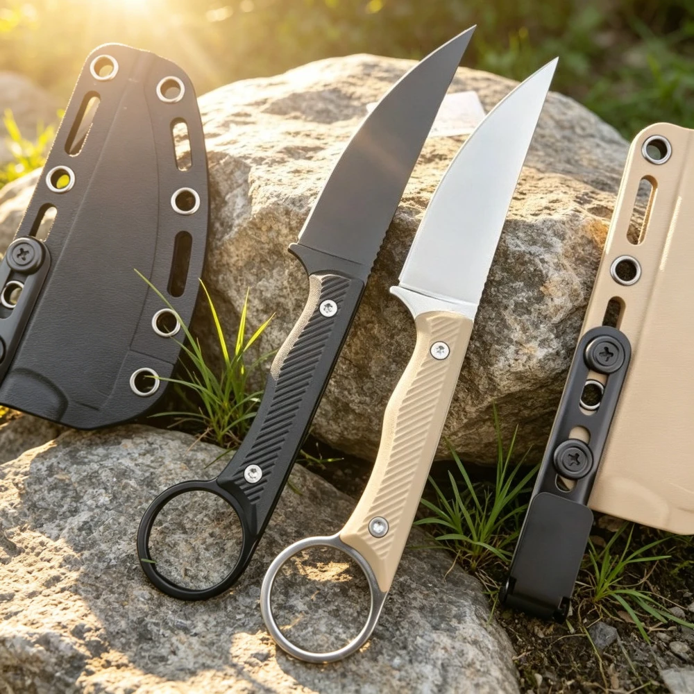 

High-quality Wargoat Knife with Tail Ring Lightweight Outdoor Camping Portable Cutting Straight Knife with K Sheath PocketTools