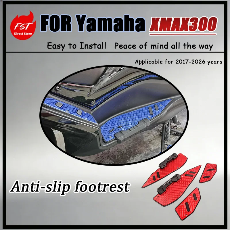 For Yamaha XMAX300 2017-2026 Anodized Anti-Corrosion Footrests Modification Enhanced Durability against Road Mud Water & Gravel