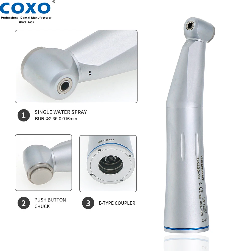 

COXO YUSENDENT Dental Inner Water 1:1 Low Speed Contra Angle Handpiece CX235-1B