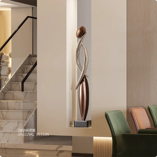 Yibei light  abstract art sculpture porch slender vertical high ornament niche Italian model room living room decoration