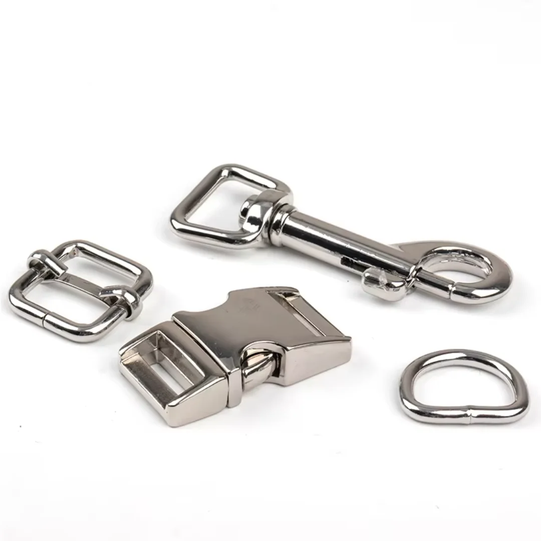 4 Pcs Wholesale Dog Collar Hardware Set Rose Gold Pet Dog Metal Buckle Collar Personalized Snap Hook Buckles