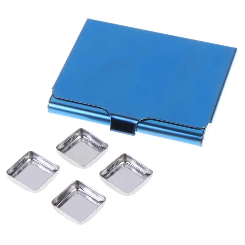 Small Magnetic Portable Watercolor Box 12 Grid 0.5ml Stainless Steel Pigment Tray Pallete Student Travel Painting Art Supplies