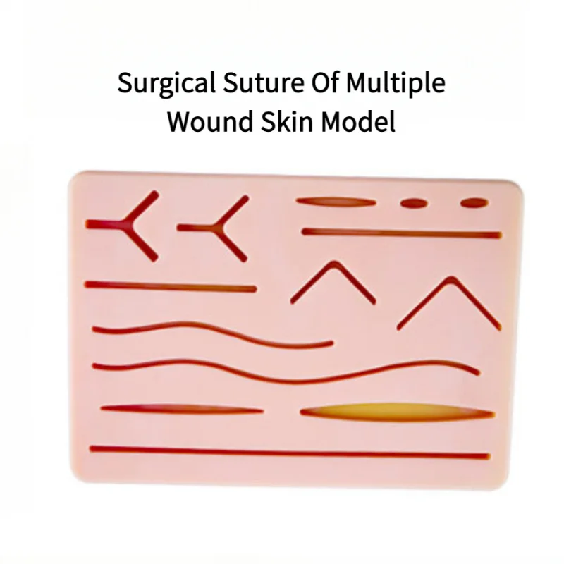 Multi-Wound Silicone Skin Elastic Medical Student Suture Training Wound Simulation Suture Surface With Mesh